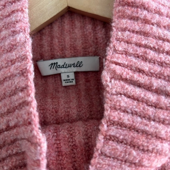 MADEWELL NORTHFIELD RIBBED MOCKNECK SWEATER PINK SMALL - Picture 3 of 5